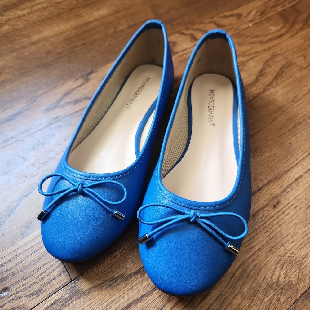 Monroe & Main Ballet Flats Blue Size 9.5 Women Round Toe Office Summer Casual